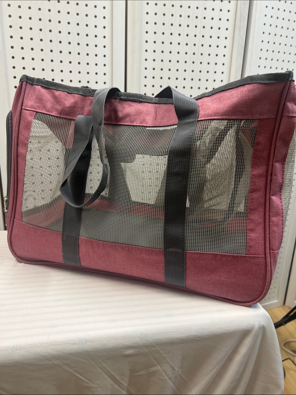 Pink Mesh Pet Carrier Tote - Unbranded